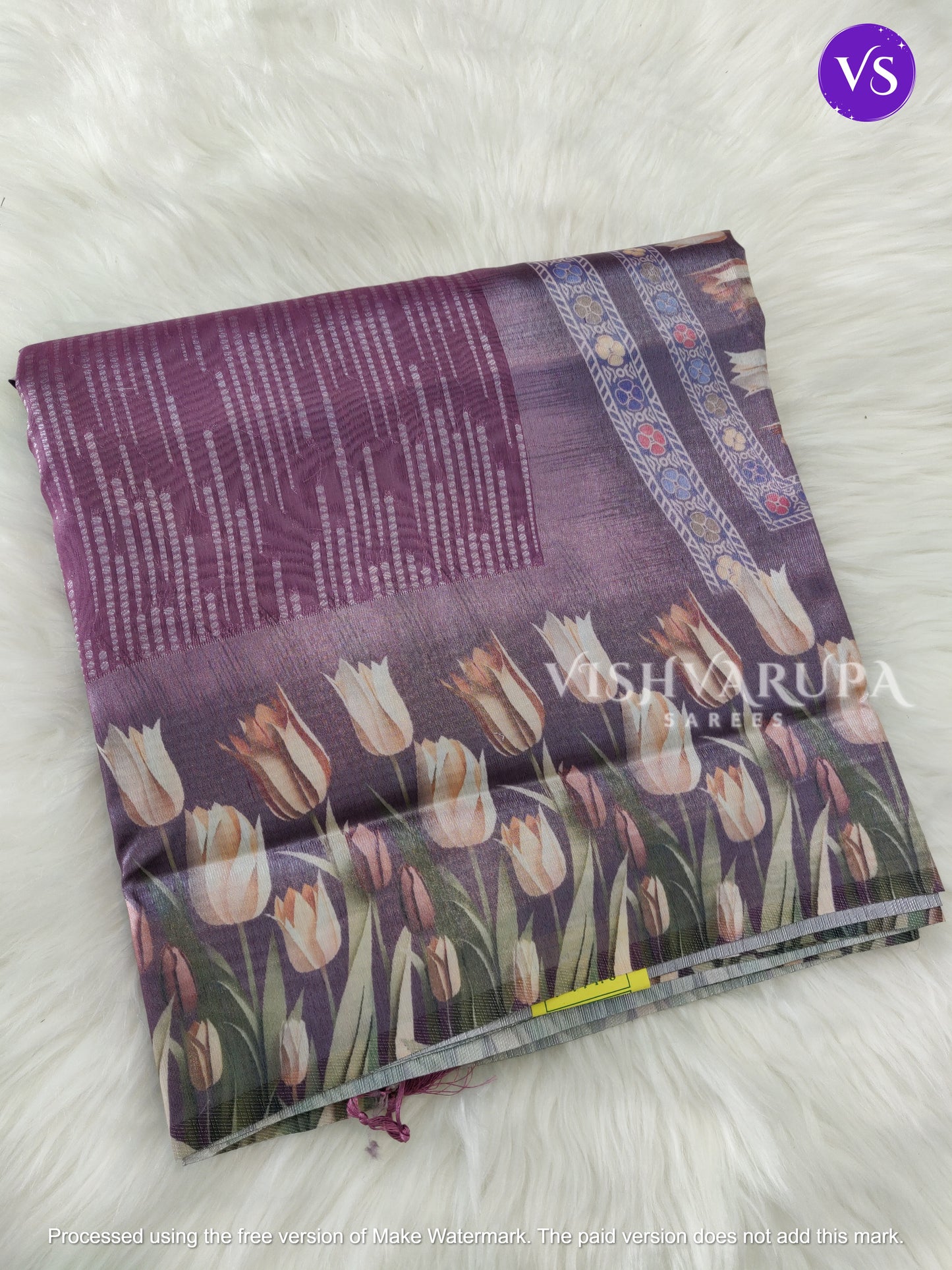 Fancy Digital Organic Barsaat Saree - Wine