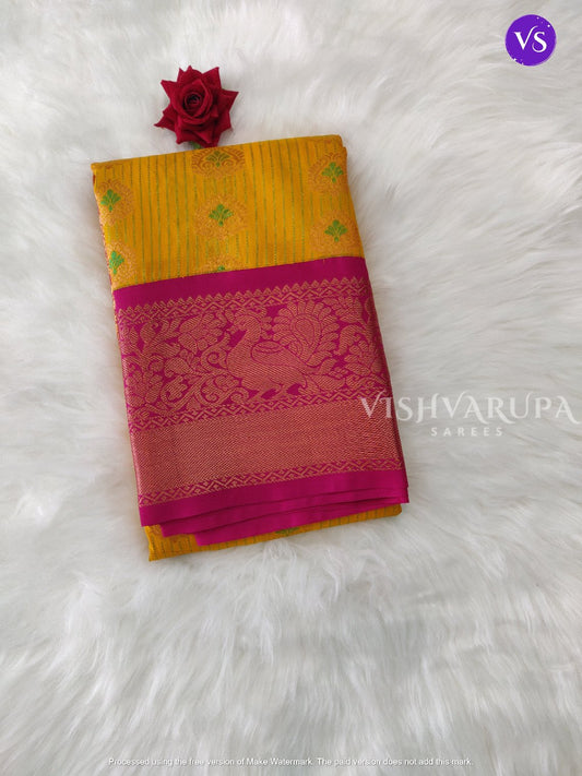 Kanchi Semi Silk Saree - Yellow