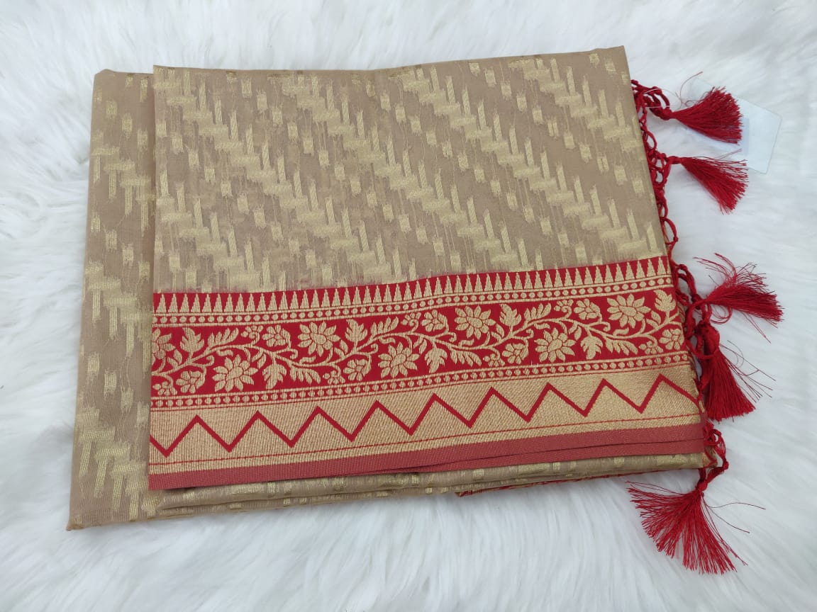 Stylish Ethnic Festive Wear Saree - Chiku