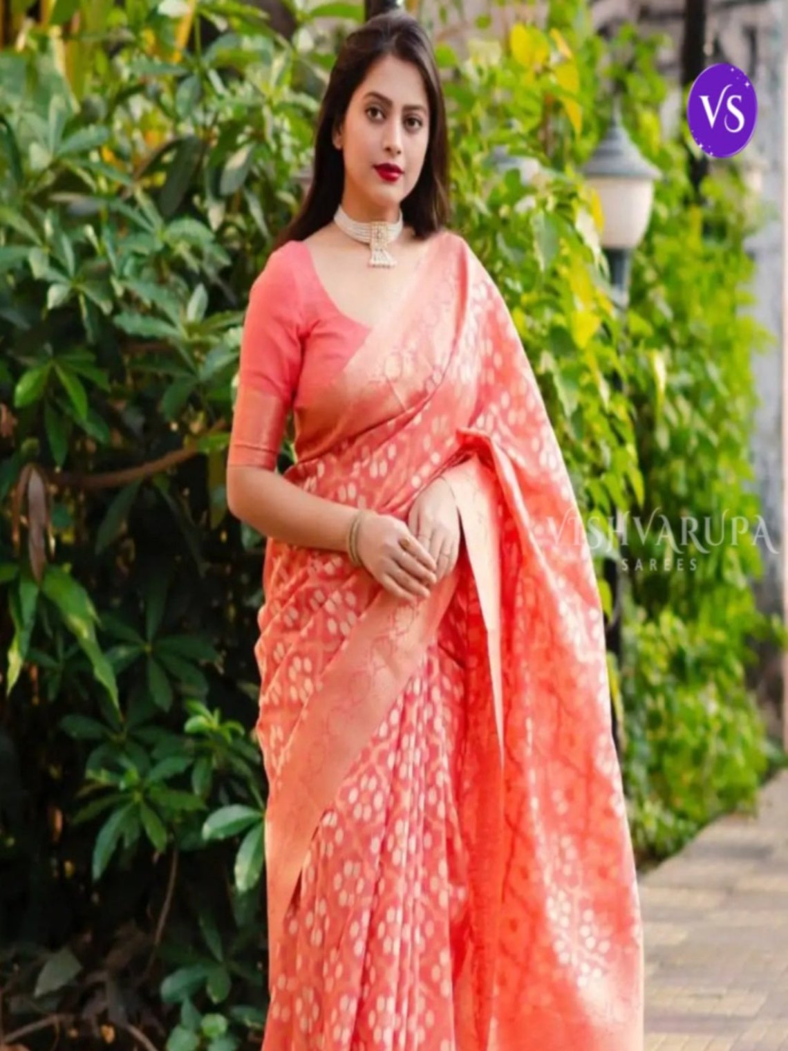 Designer Cotton Saree - Orange