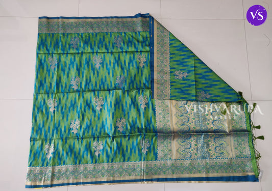 Kanjivaram Semi Silk Saree - Rama Blue