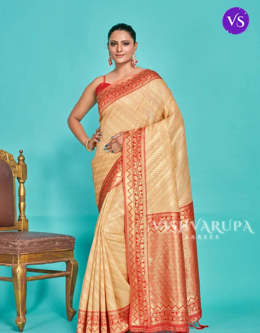 Stylish Ethnic Festive Wear Saree - Chiku