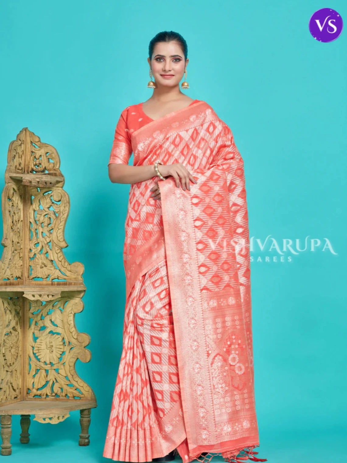 Premium Designer Silk Saree - Strawberry