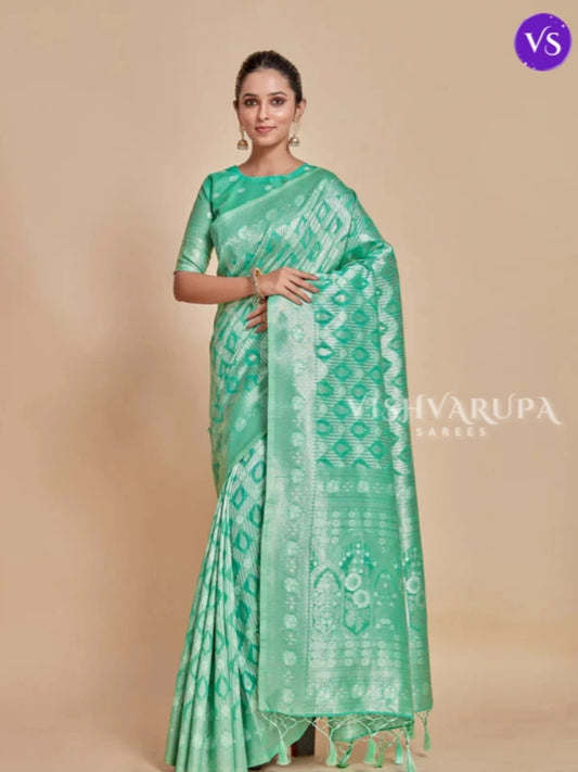 Premium Designer Silk Saree - Sea Green