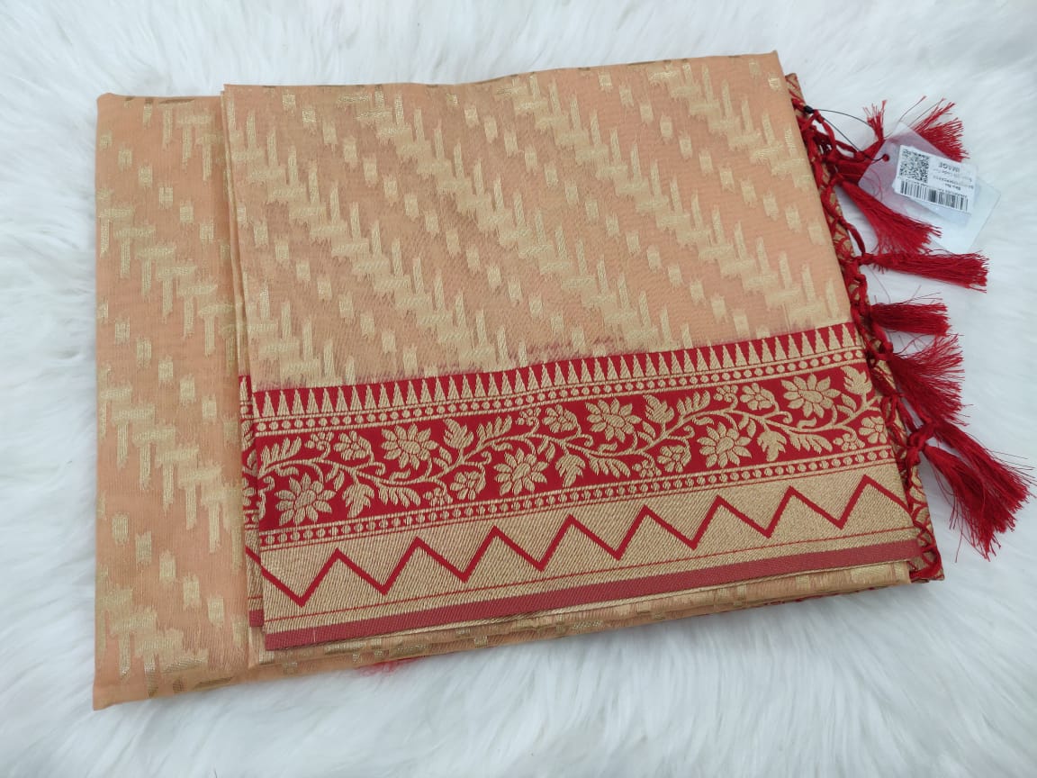 Stylish Ethnic Festive Wear Saree - Peach